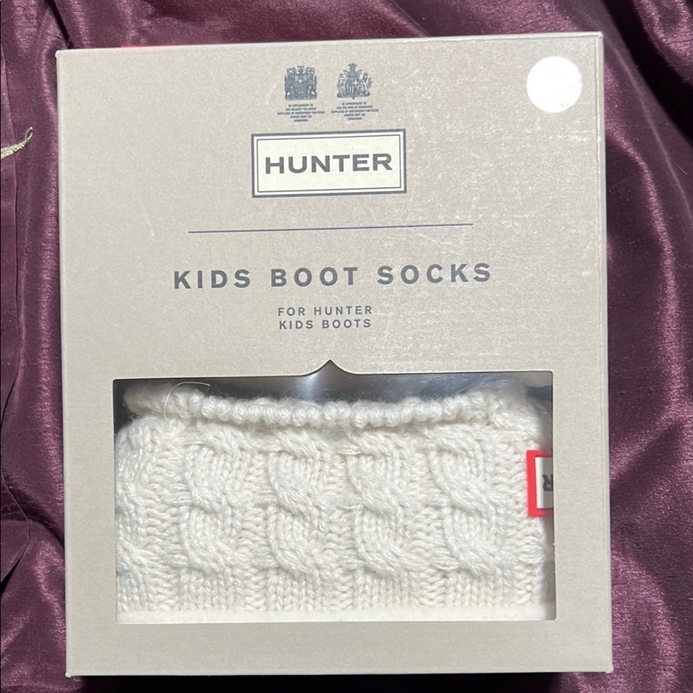 Hunter Kids Boot Socks - Cream size L 1-3
